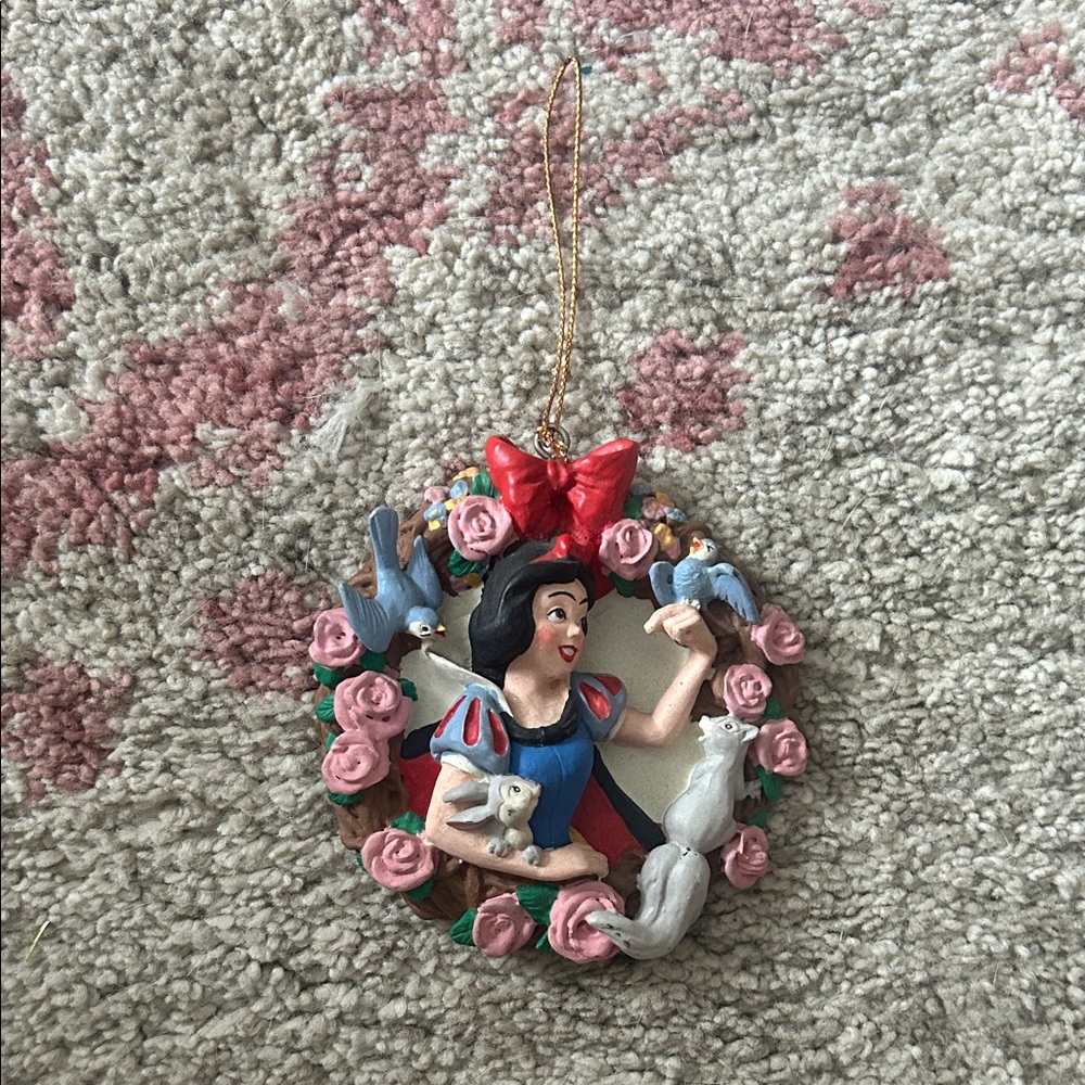 Disney Snow White Floral Ornament with Red and Blue Accents